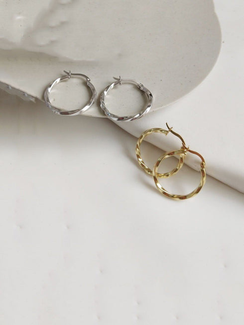 Cercei din argint Estela (Silver/Gold)